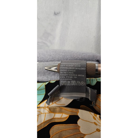 Eccoci Women Floral Pencil Skirt Blk Teal Ochre Cotton Blend Size 10 Knee Length - Picture 7 of 7